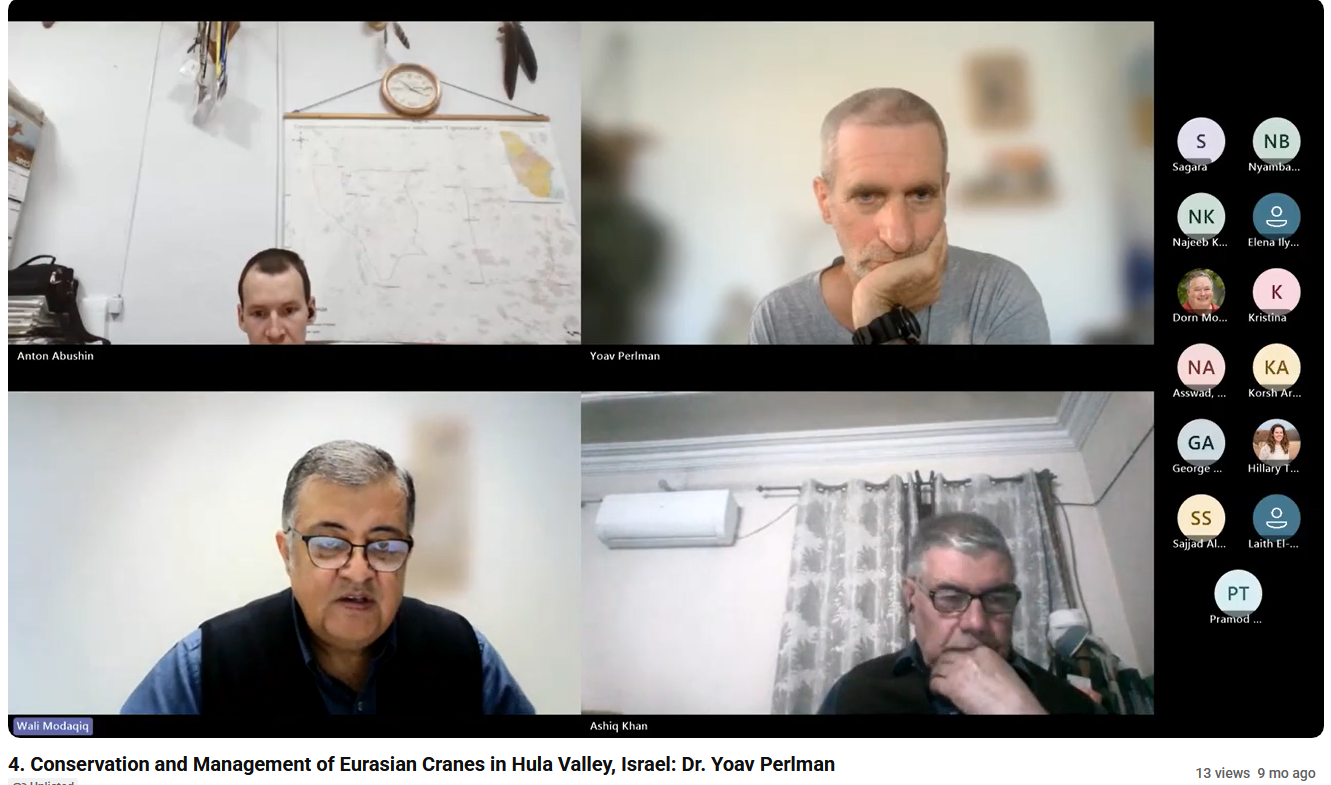  4. Conservation and Management of Eurasian Cranes in Hula Valley, Israel: Dr. Yoav Perlman 